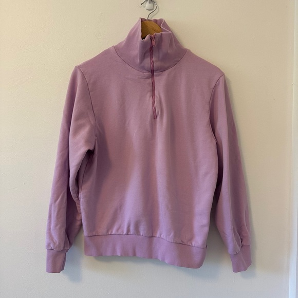 Warm ME Sweaters - Warm ME - Women's Purple Quarter Zip Stand Up Collar Sweatshirt | Size Small